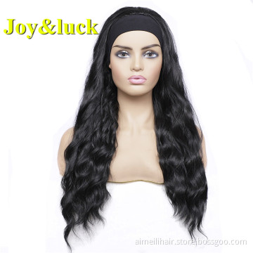 Finger Wave Head Band Wigs For Women Wholesale Scarf  Black Hairband Natural Long Water Wave Headband Wig Synthetic Hair Wigs